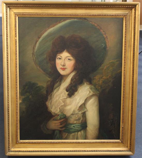 After Gainsborough Portrait of Catherine Elizabeth Brockman, 30 x 25in.